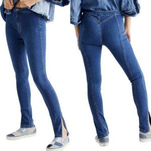 NWT Free People Riley Seamed Ankle Slit Jeans